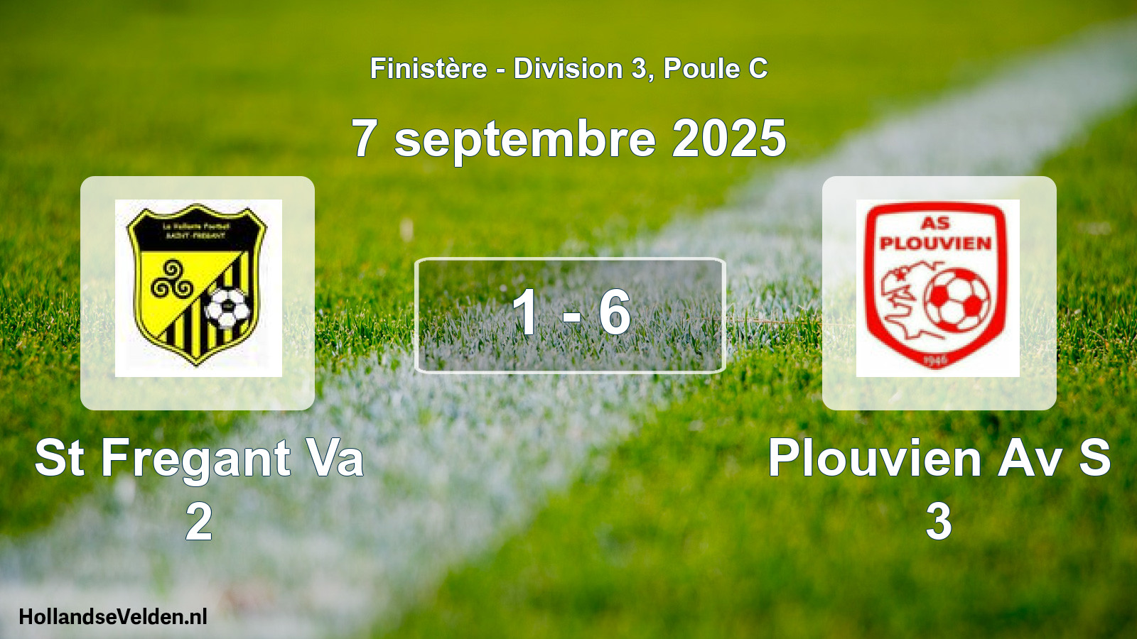 Gespeelde wedstrijd: St Fregant Va 2 - Plouvien Av S 3 1 - 6 (7 septembre 2025)