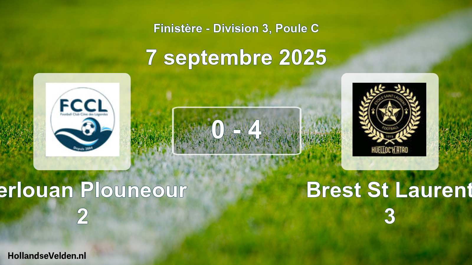 Gespeelde wedstrijd: Kerlouan Plouneour 2 - Brest St Laurent 3 0 - 4 (7 septembre 2025)