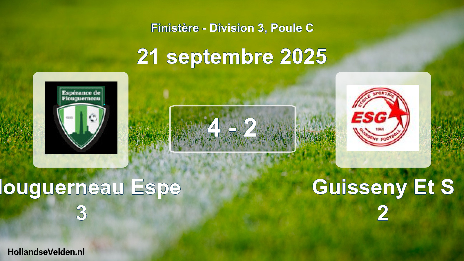 Gespeelde wedstrijd: Plouguerneau Espe 3 - Guisseny Et S 2 4 - 2 (21 septembre 2025)