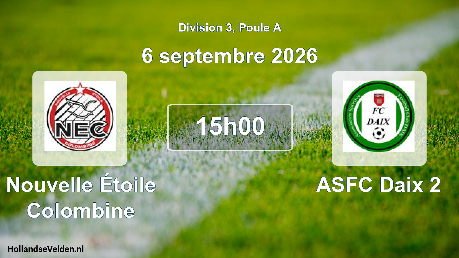 Scheduled Match: Nouvelle Étoile Colombine - ASFC Daix 2 (6 September 2026)