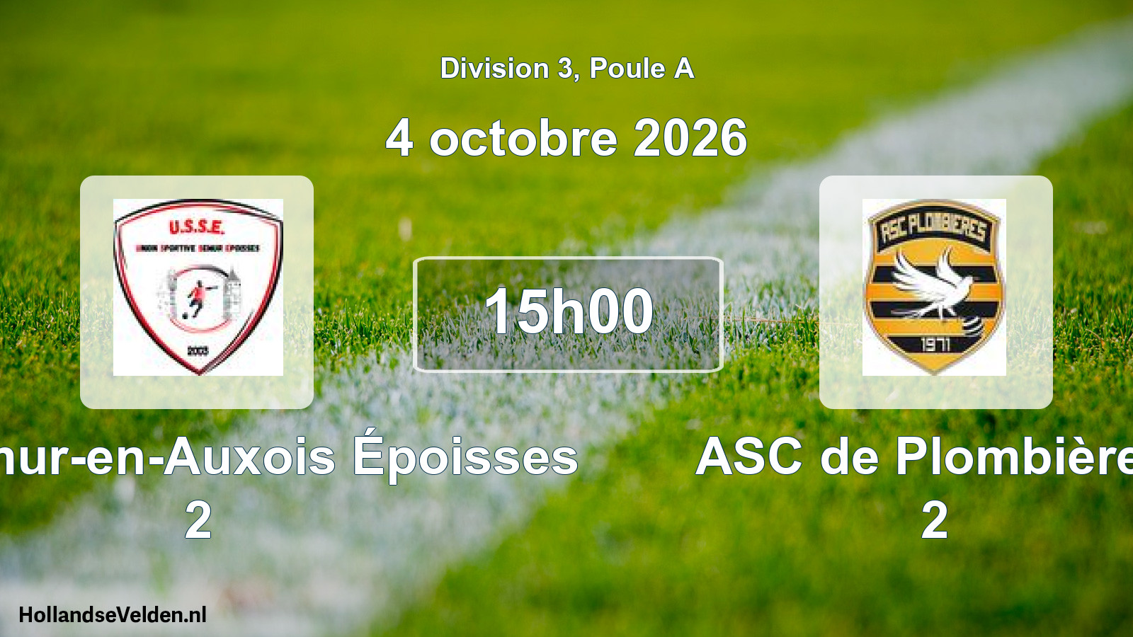 Scheduled Match: US Semur-en-Auxois Époisses 2 - ASC de Plombières 2 (4 October 2026)