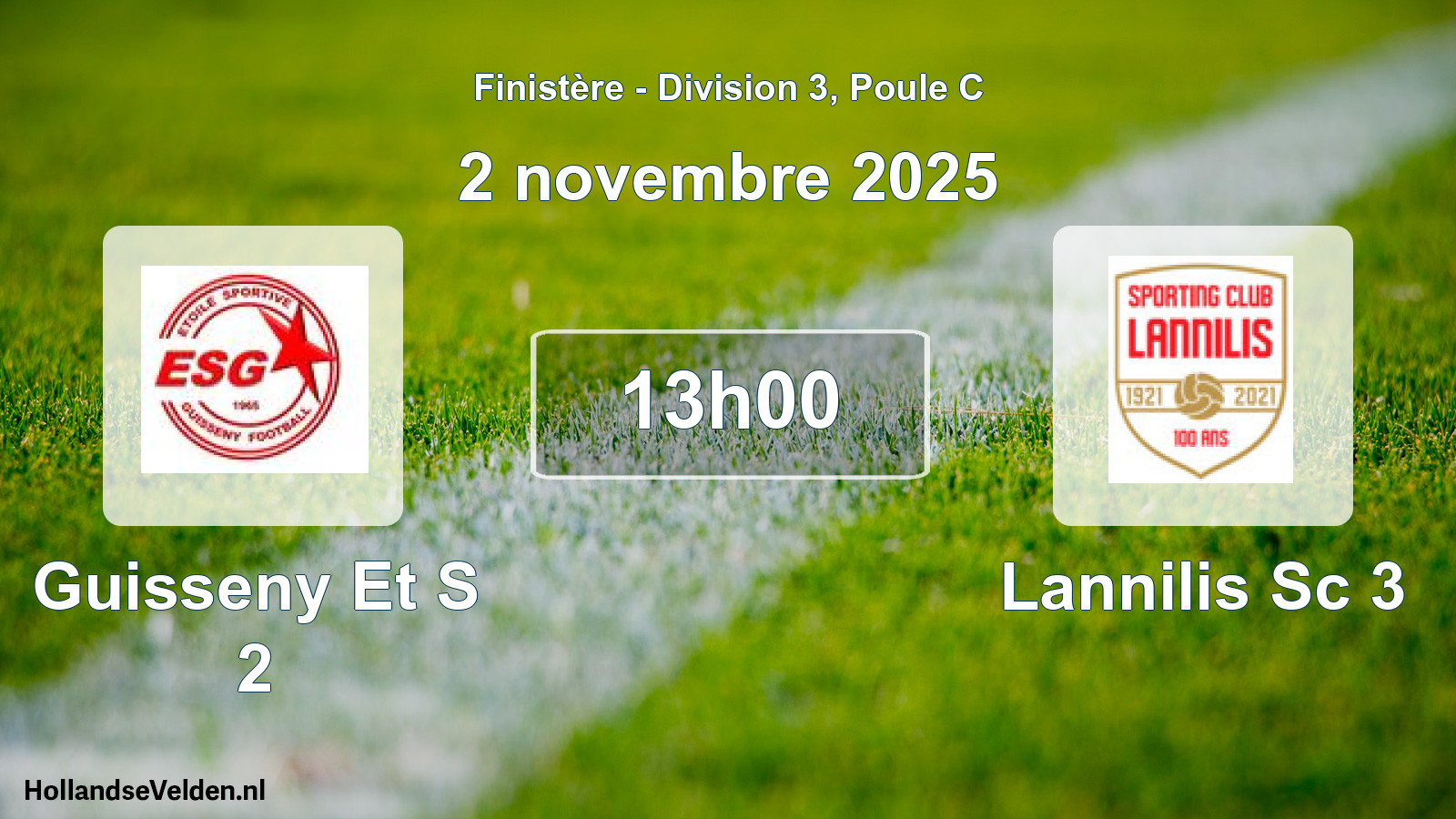 Geplande wedstrijd: Guisseny Et S 2 - Lannilis Sc 3 (2 novembre 2025)