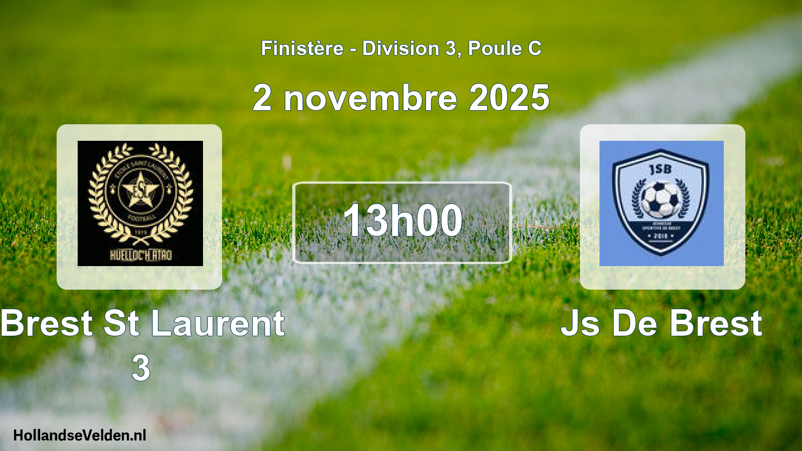 Geplande wedstrijd: Brest St Laurent 3 - Js De Brest (2 novembre 2025)