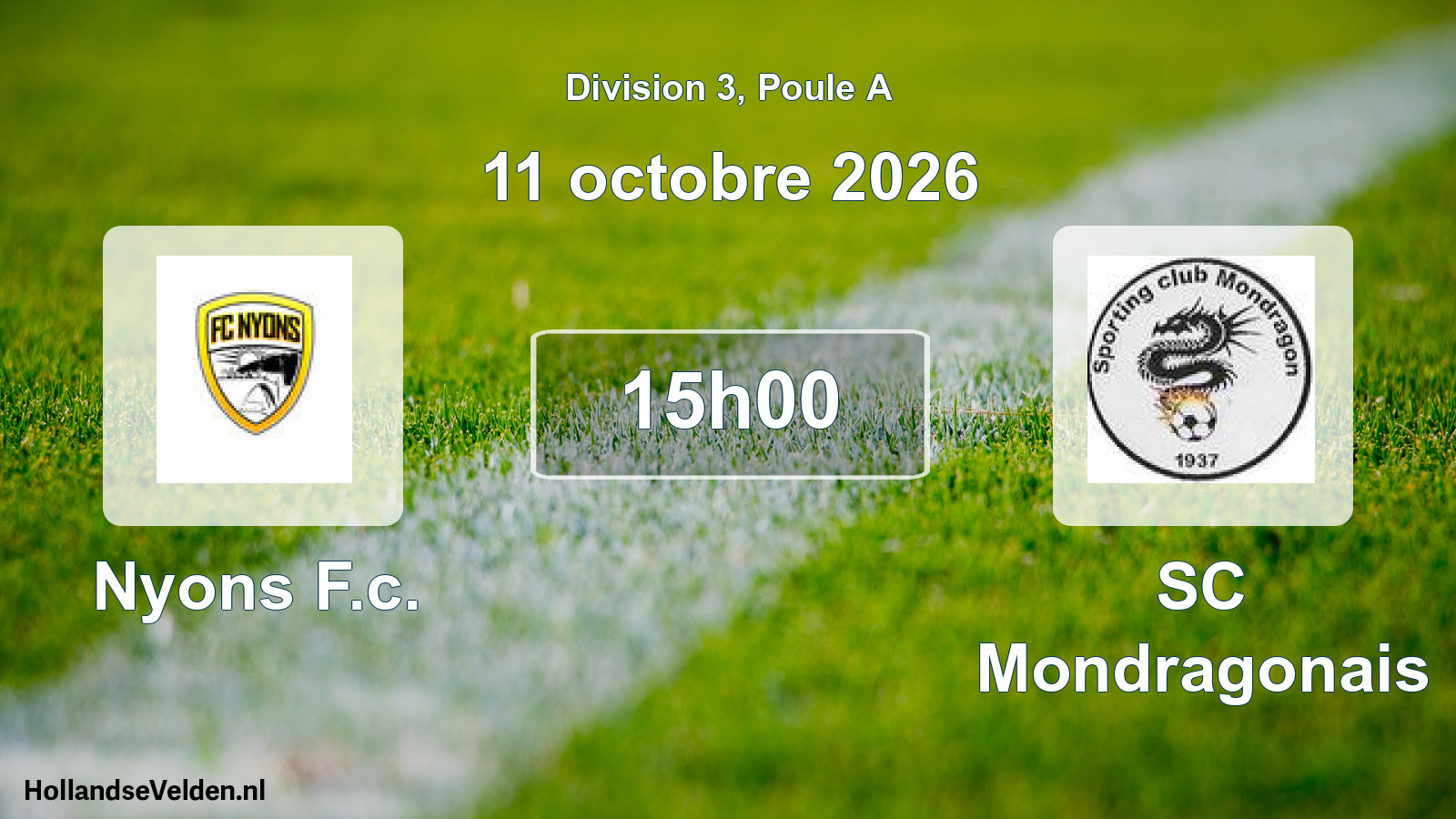 Match programmé: Nyons F.c. - SC Mondragonais (11 octobre 2026)