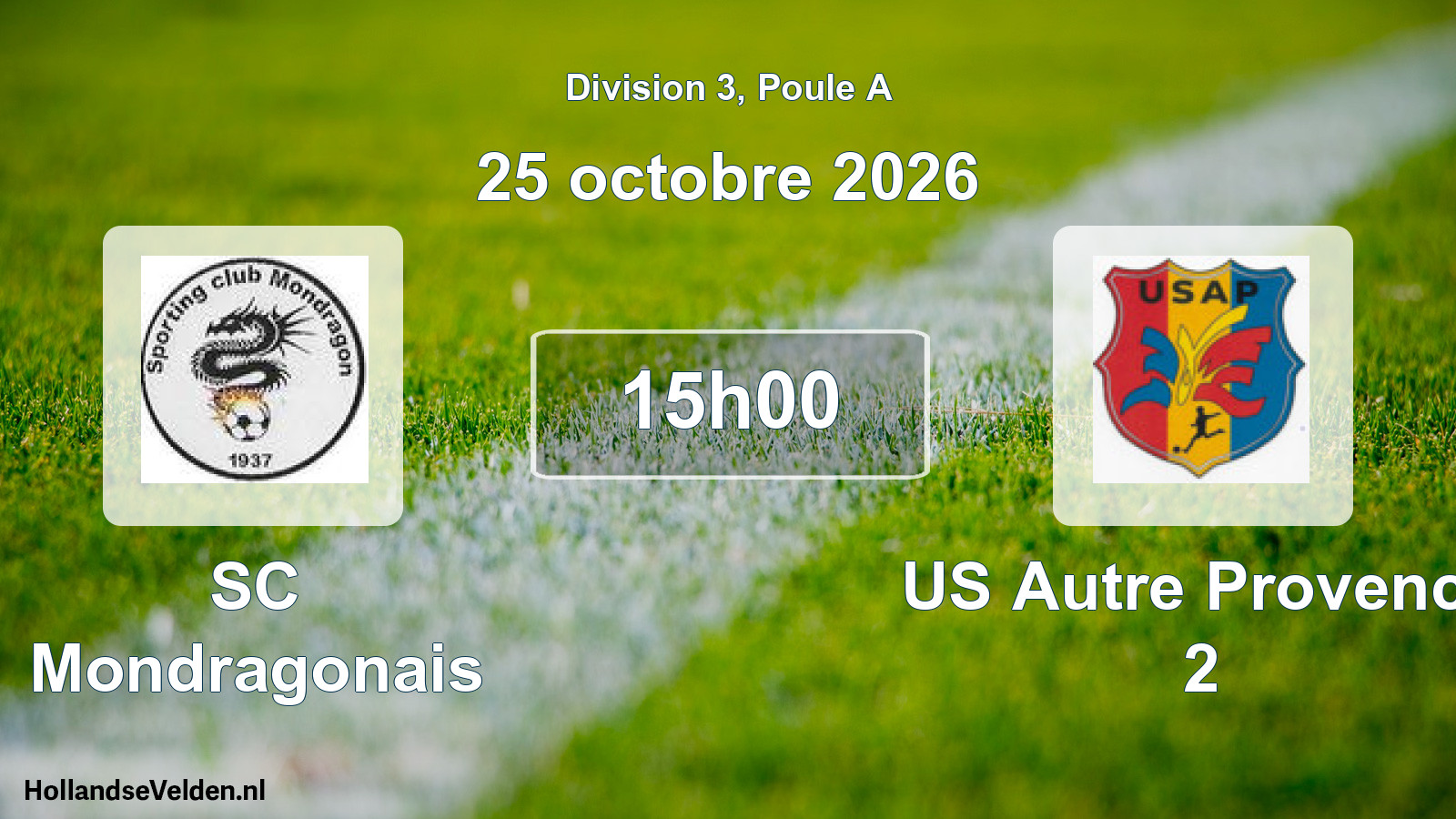 Match programmé: SC Mondragonais - US Autre Provence 2 (25 octobre 2026)