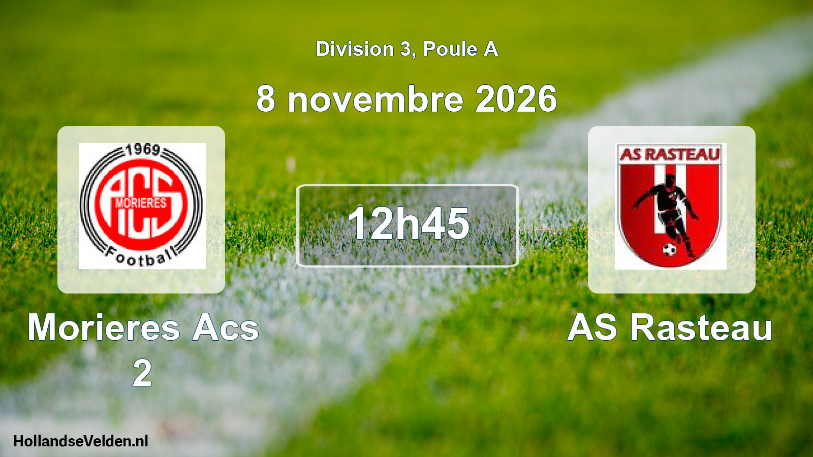Match programmé: Morieres Acs 2 - AS Rasteau (8 novembre 2026)