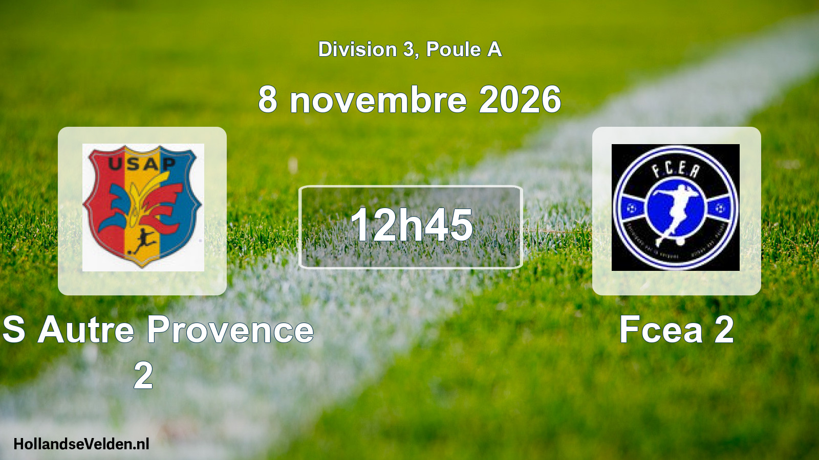 Match programmé: US Autre Provence 2 - Fcea 2 (8 novembre 2026)