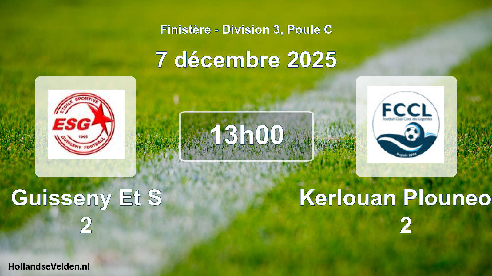 Geplande wedstrijd: Guisseny Et S 2 - Kerlouan Plouneour 2 (7 december 2025)