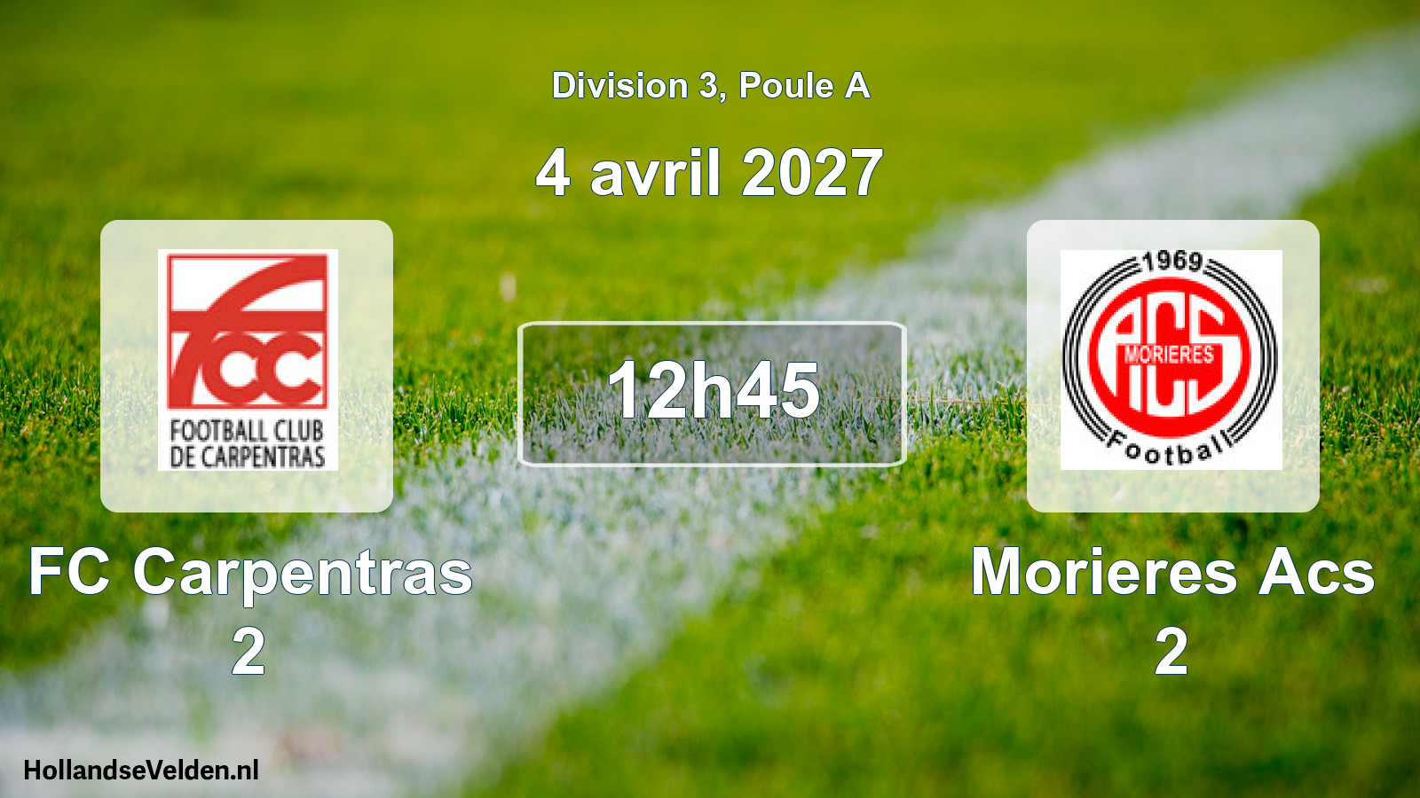 Match programmé: FC Carpentras 2 - Morieres Acs 2 (4 avril 2027)