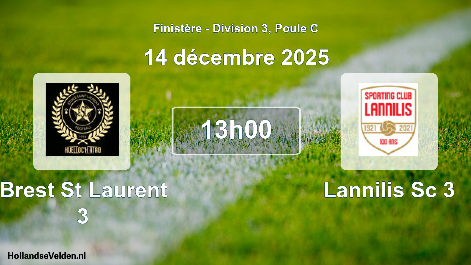 Geplande wedstrijd: Brest St Laurent 3 - Lannilis Sc 3 (14 décembre 2025)