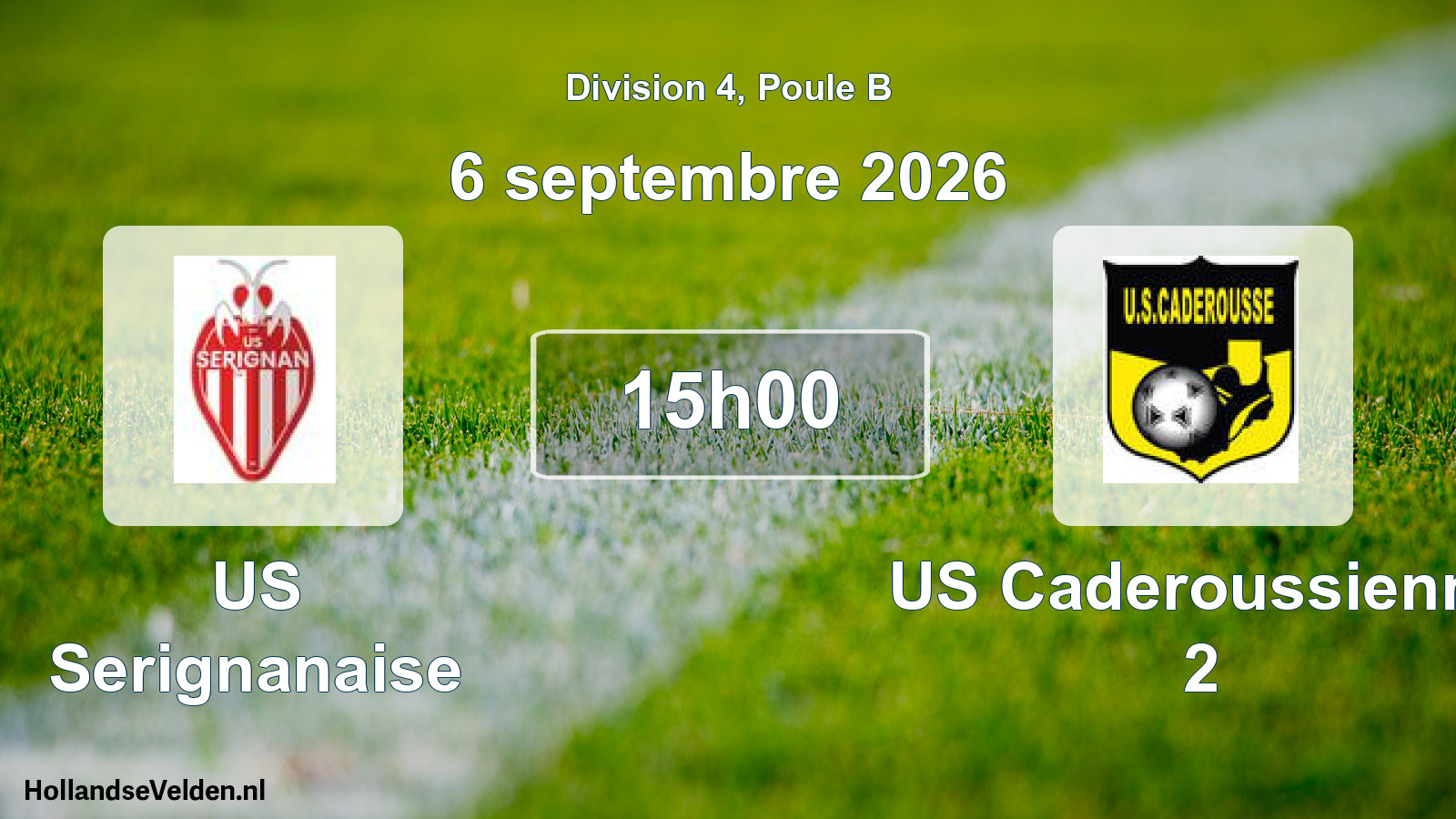 Match programmé: US Serignanaise - US Caderoussienne 2 (6 septembre 2026)
