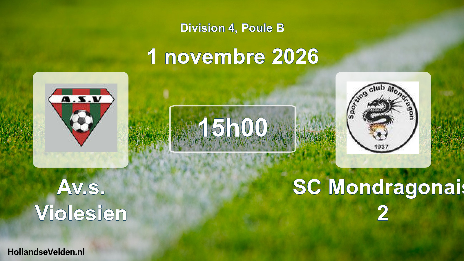 Match programmé: Av.s. Violesien - SC Mondragonais 2 (1 novembre 2026)