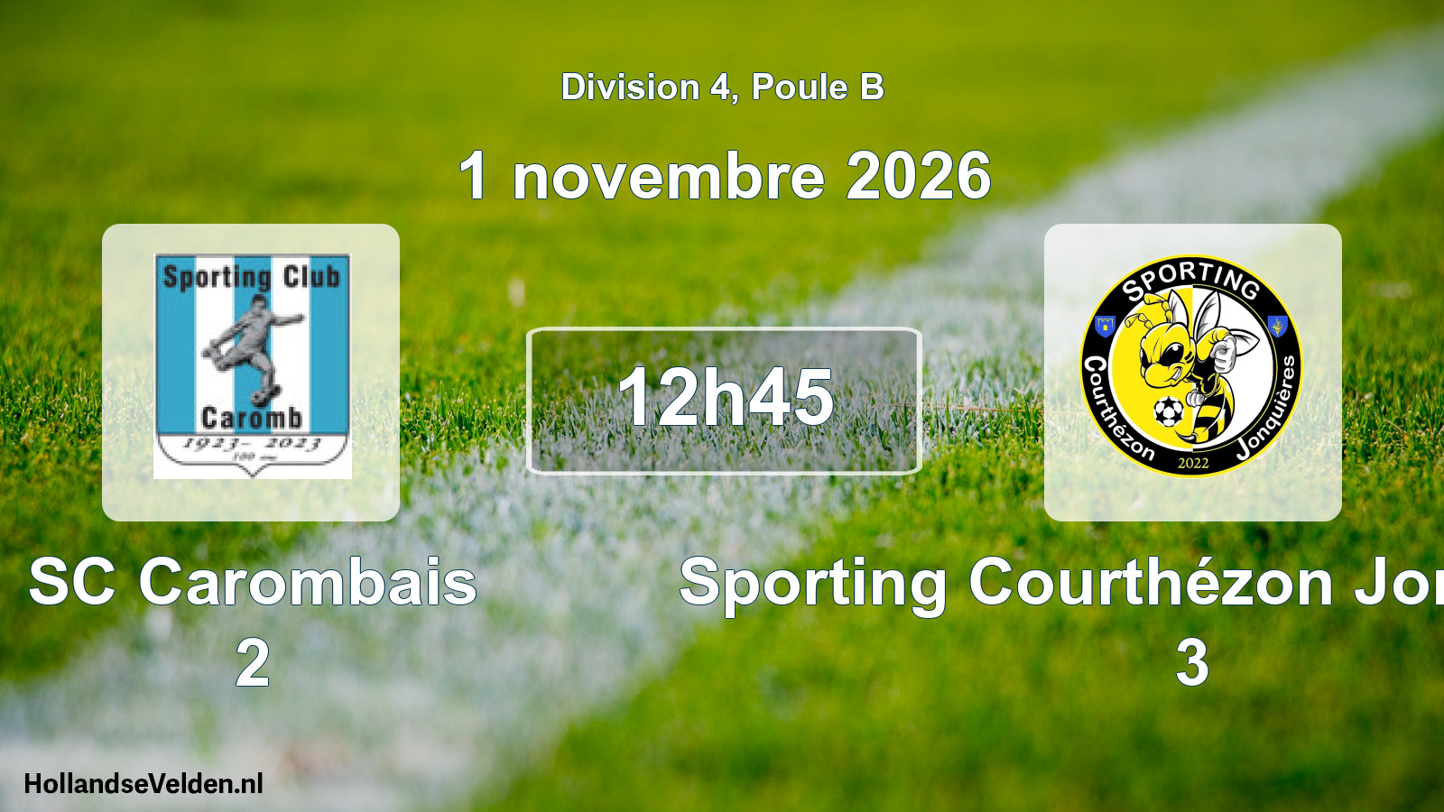 Scheduled Match: SC Carombais 2 - Sporting Courthézon Jonquières 3 (1 November 2026)