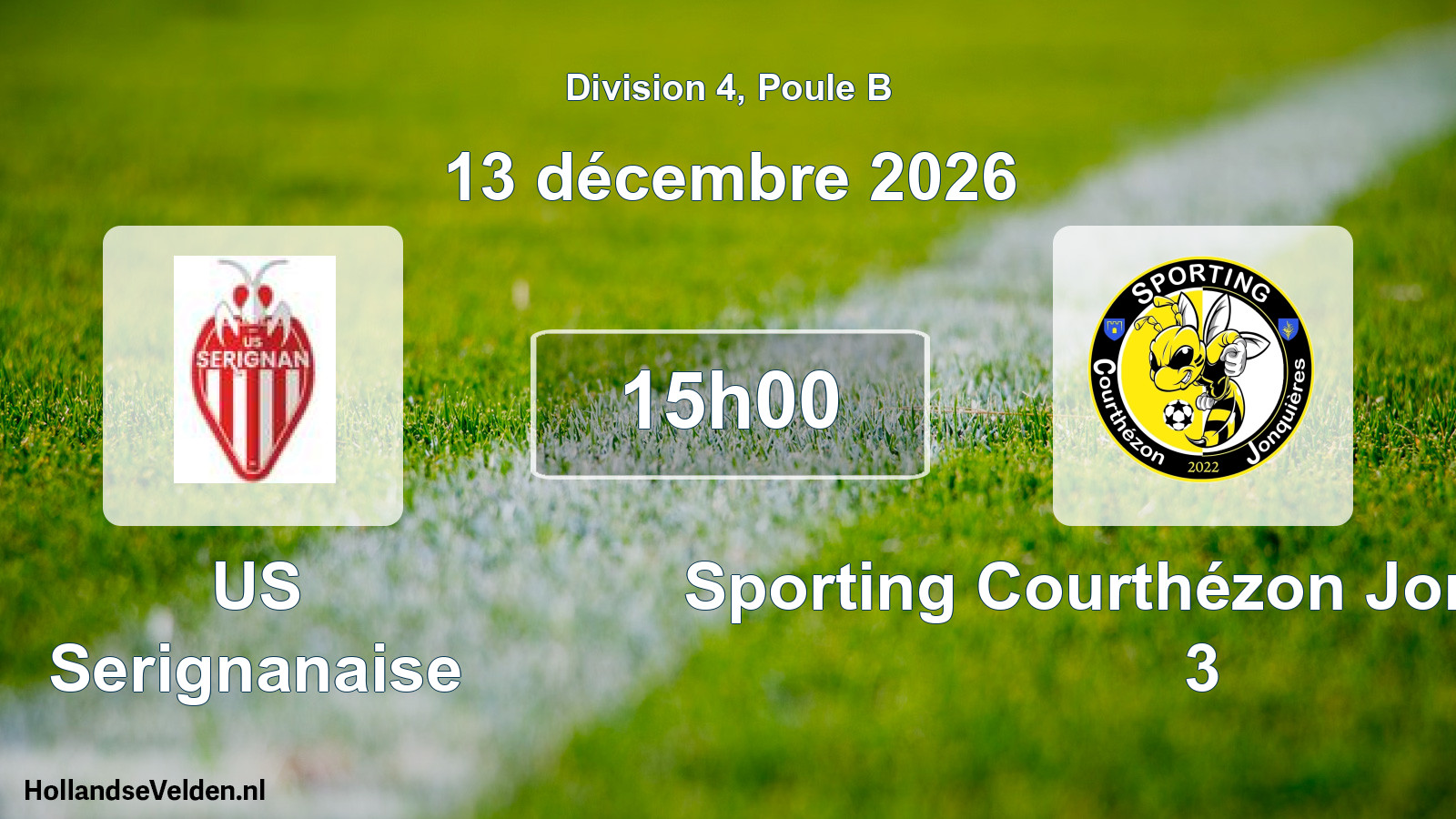 Scheduled Match: US Serignanaise - Sporting Courthézon Jonquières 3 (13 December 2026)