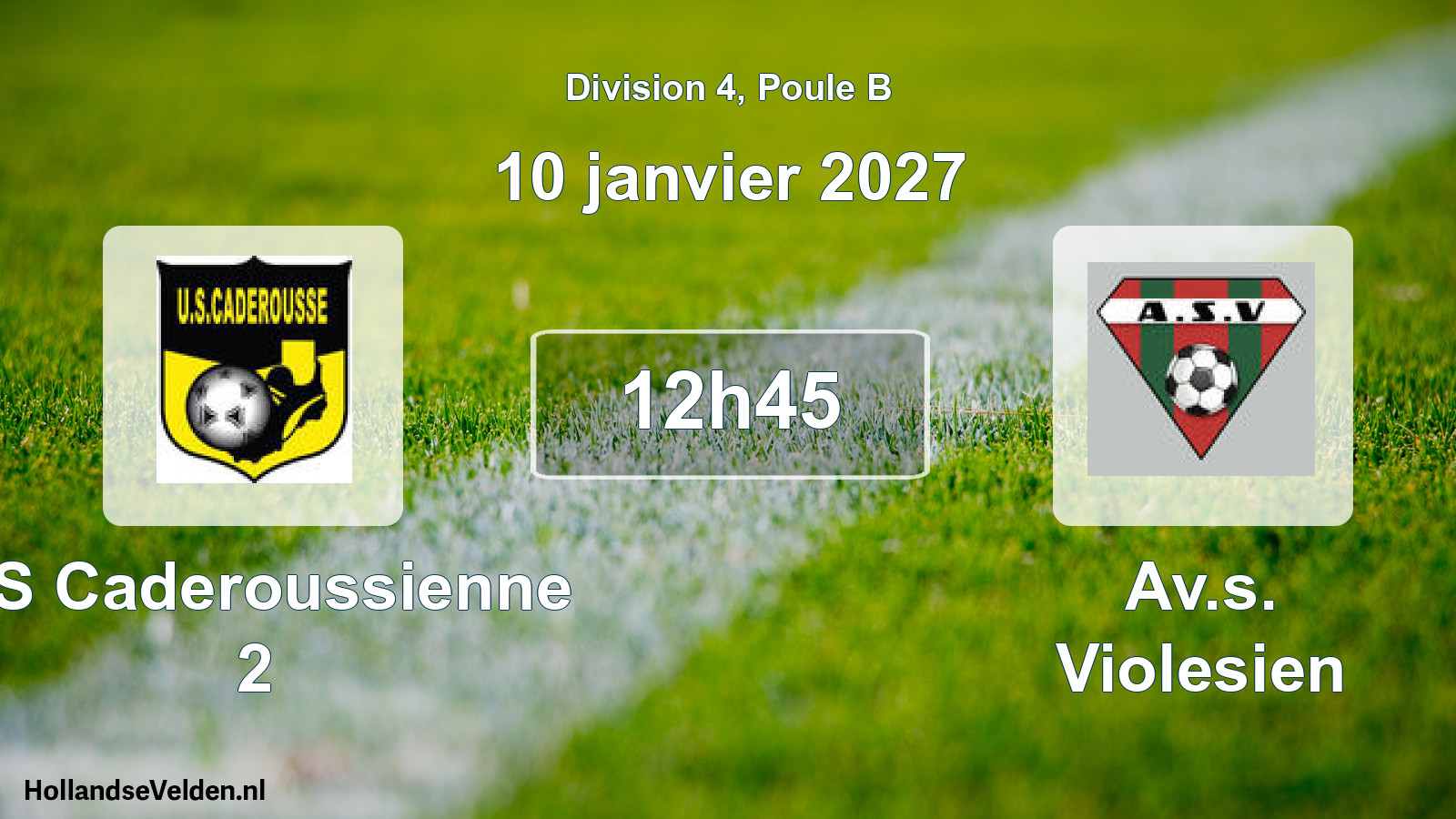 Match programmé: US Caderoussienne 2 - Av.s. Violesien (10 janvier 2027)