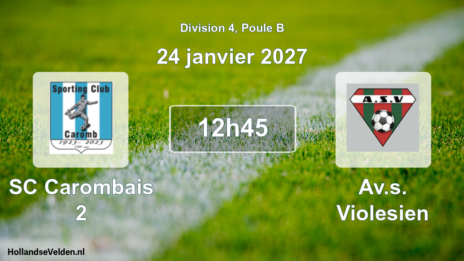 Scheduled Match: SC Carombais 2 - Av.s. Violesien (24 January 2027)