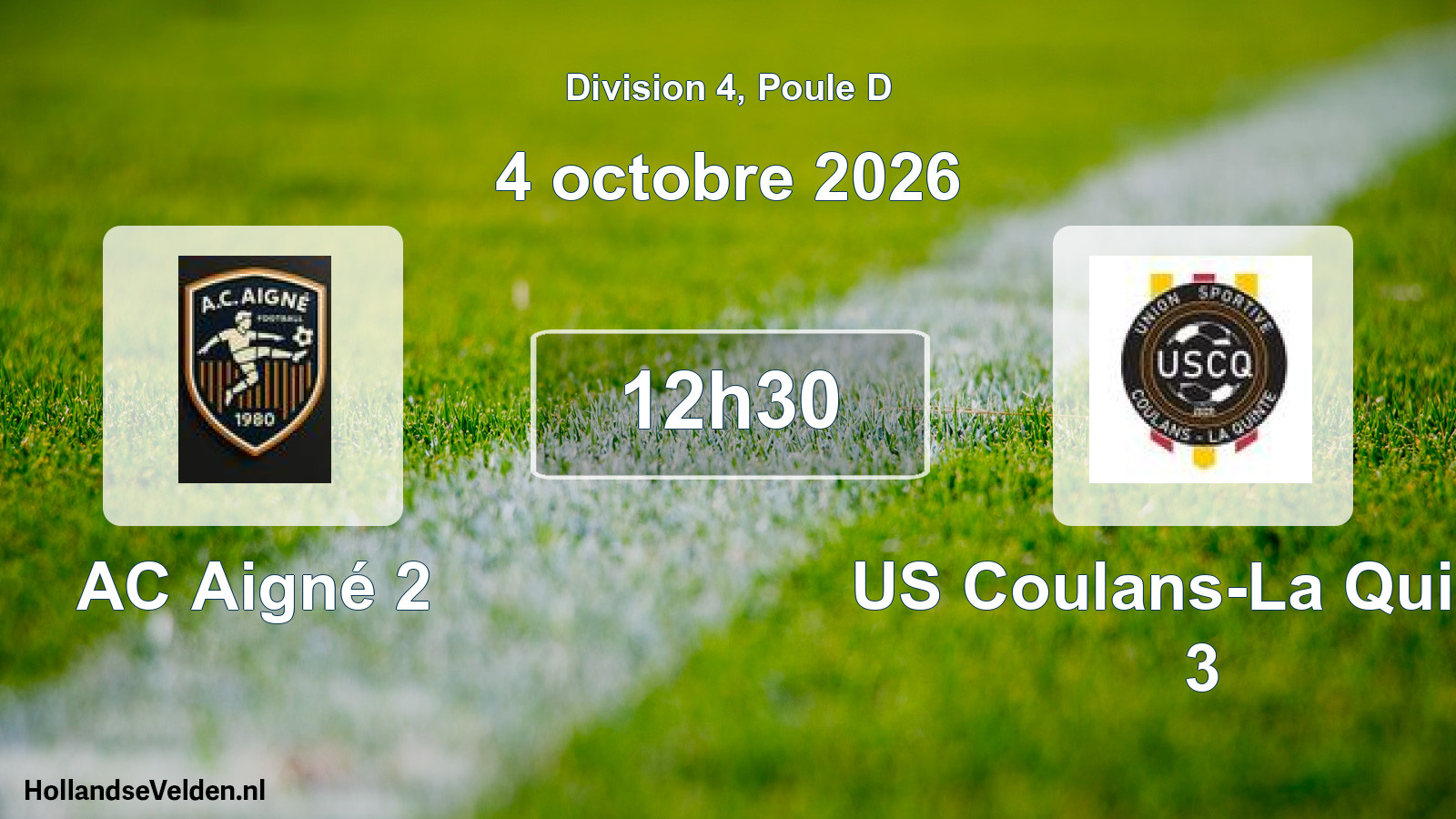 Scheduled Match: AC Aigné 2 - US Coulans-La Quinte 3 (4 October 2026)