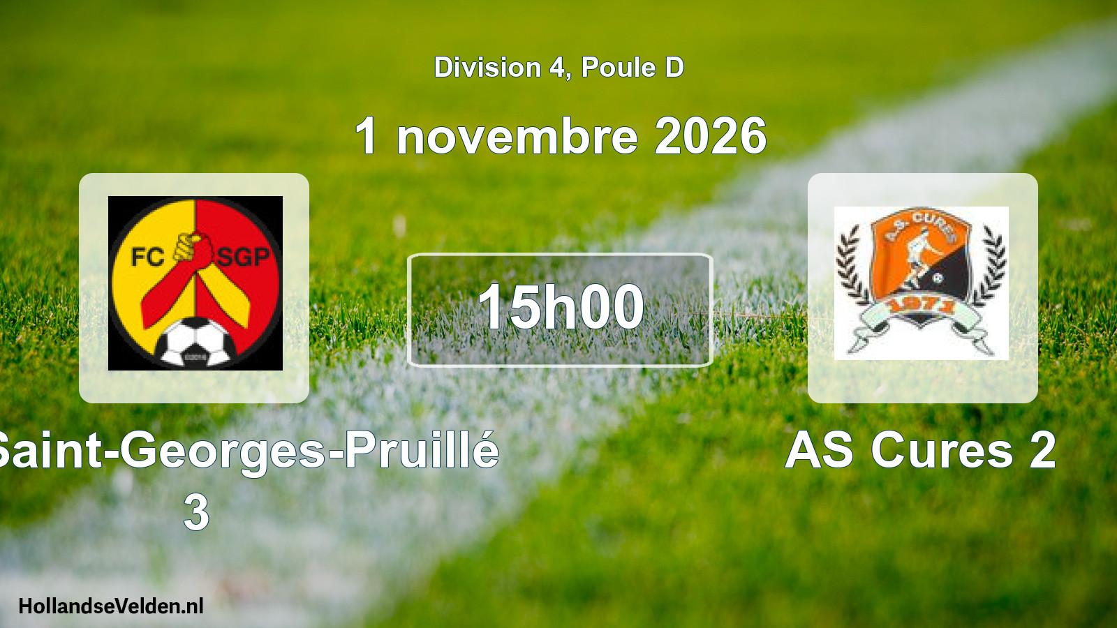 Scheduled Match: FC Saint-Georges-Pruillé 3 - AS Cures 2 (1 November 2026)