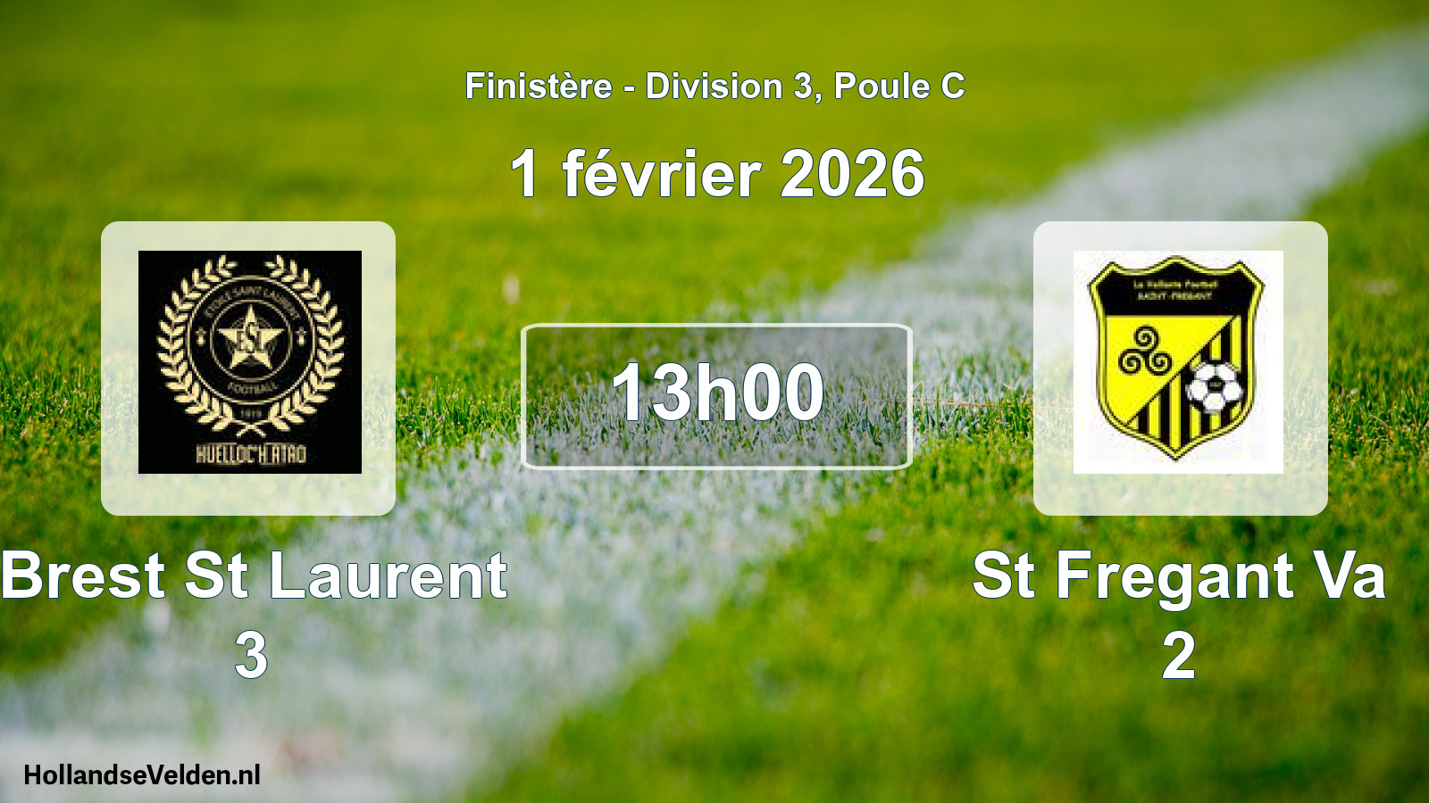 Geplande wedstrijd: Brest St Laurent 3 - St Fregant Va 2 (1 février 2026)