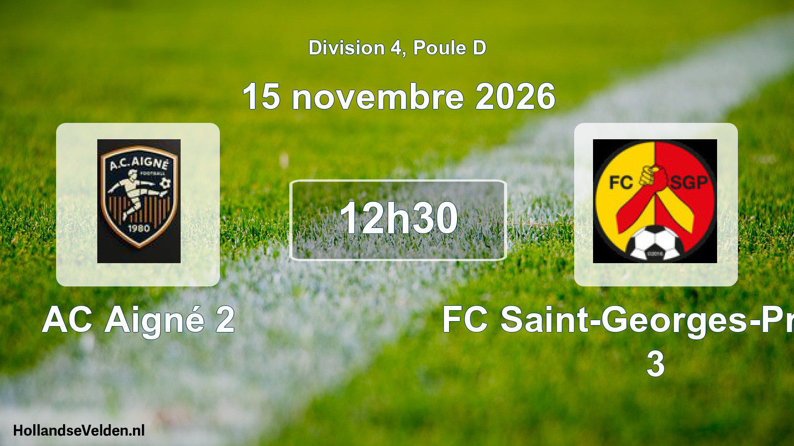 Scheduled Match: AC Aigné 2 - FC Saint-Georges-Pruillé 3 (15 November 2026)