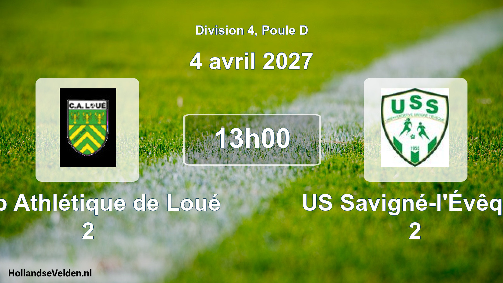 Scheduled Match: Club Athlétique de Loué 2 - US Savigné-l'Évêque 2 (4 April 2027)