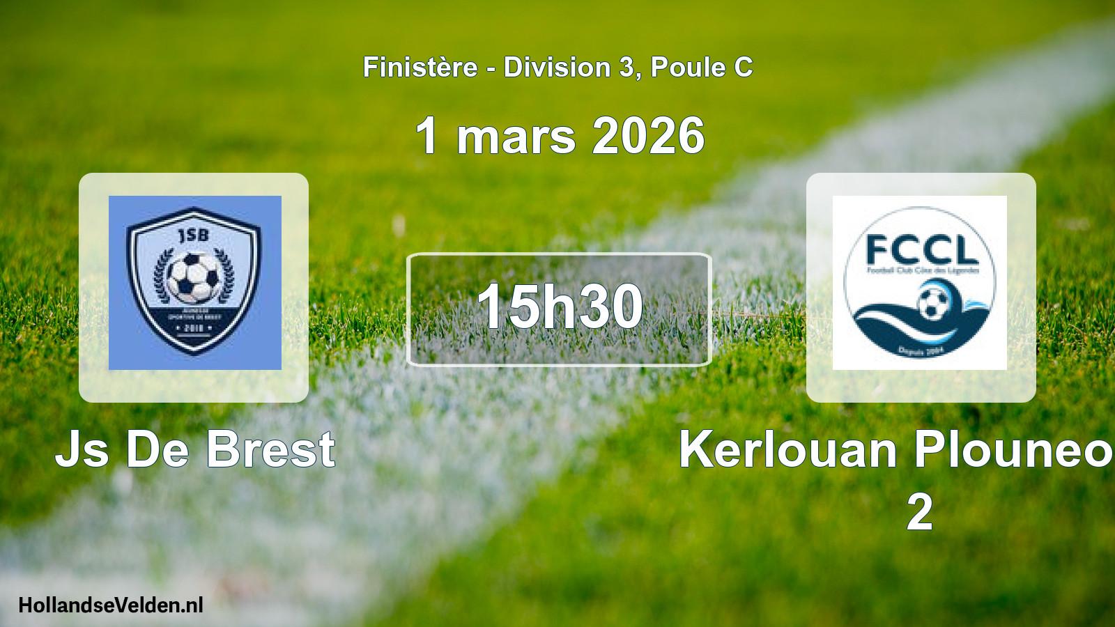 Geplande wedstrijd: Js De Brest - Kerlouan Plouneour 2 (1 mars 2026)