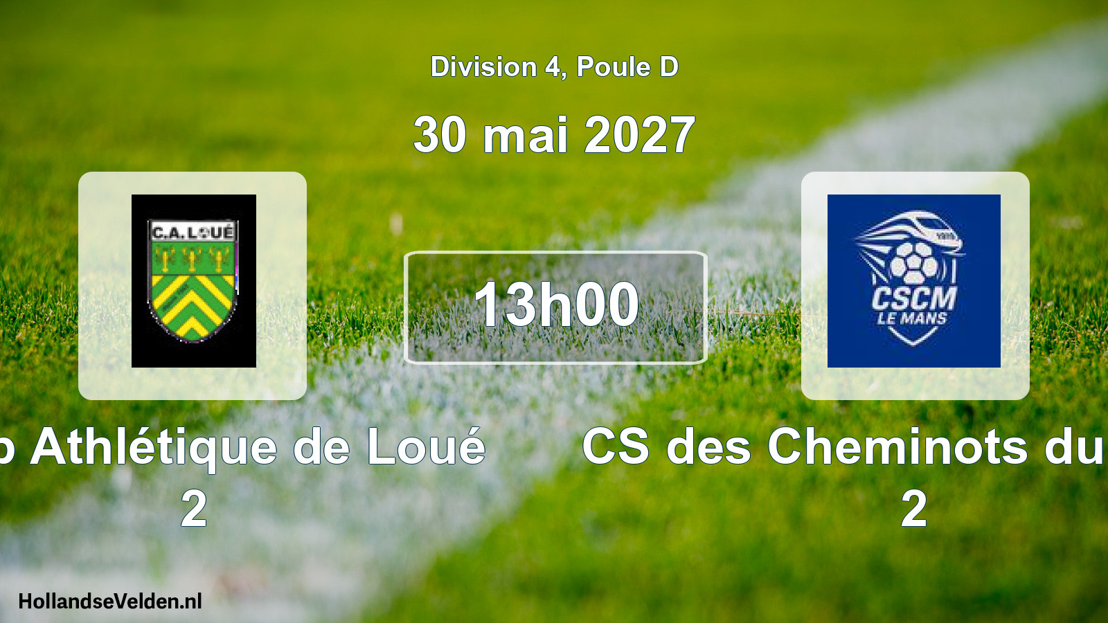 Match programmé: Club Athlétique de Loué 2 - CS des Cheminots du Mans 2 (30 mai 2027)