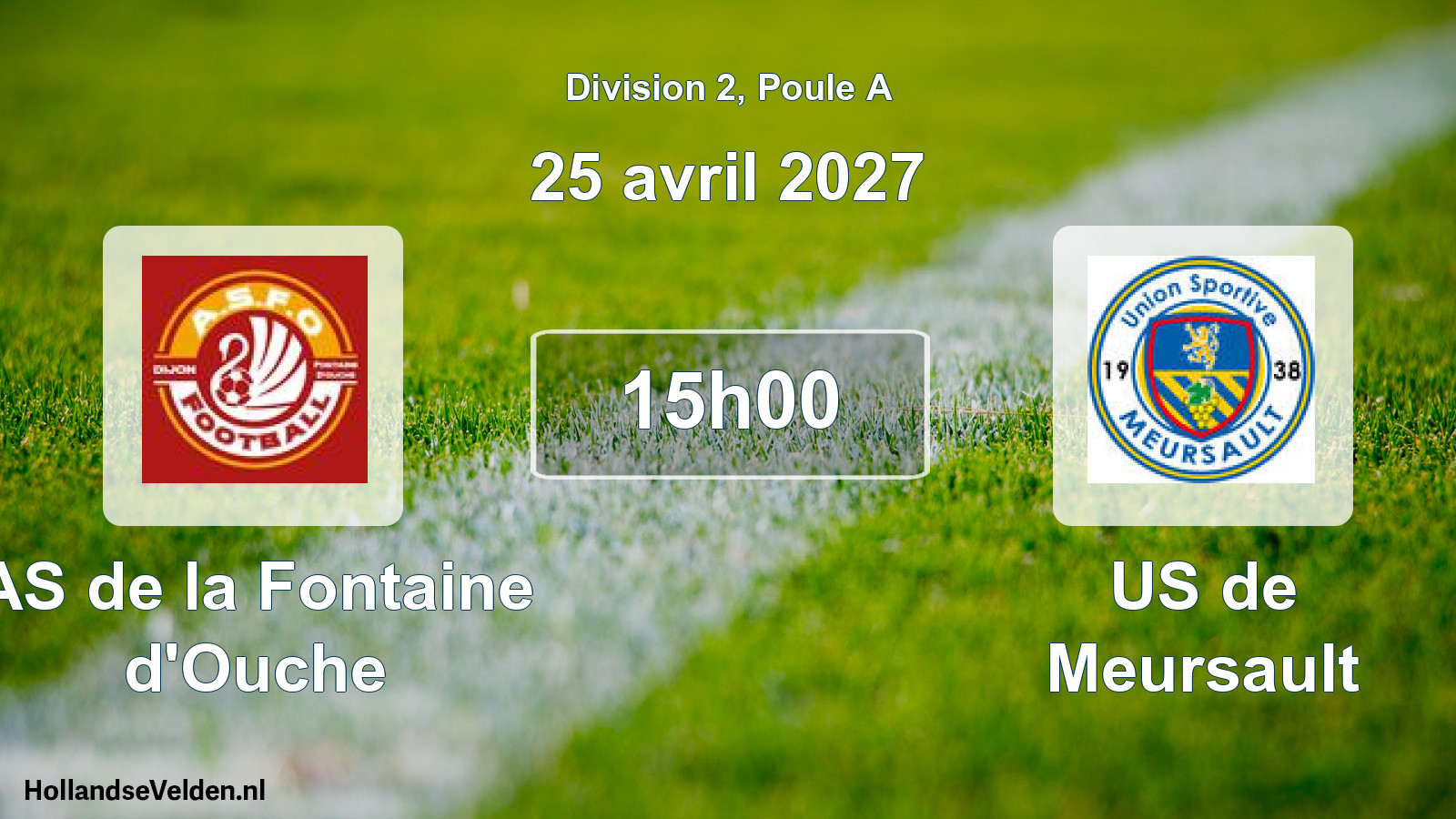 Match programmé: AS de la Fontaine d'Ouche - US de Meursault (25 avril 2027)