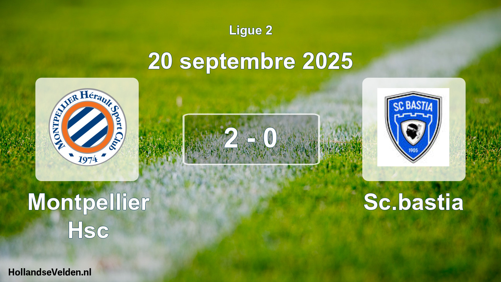 Total number of matches played: Montpellier Hsc - Sc.bastia 2 - 0 (20 September 2025)