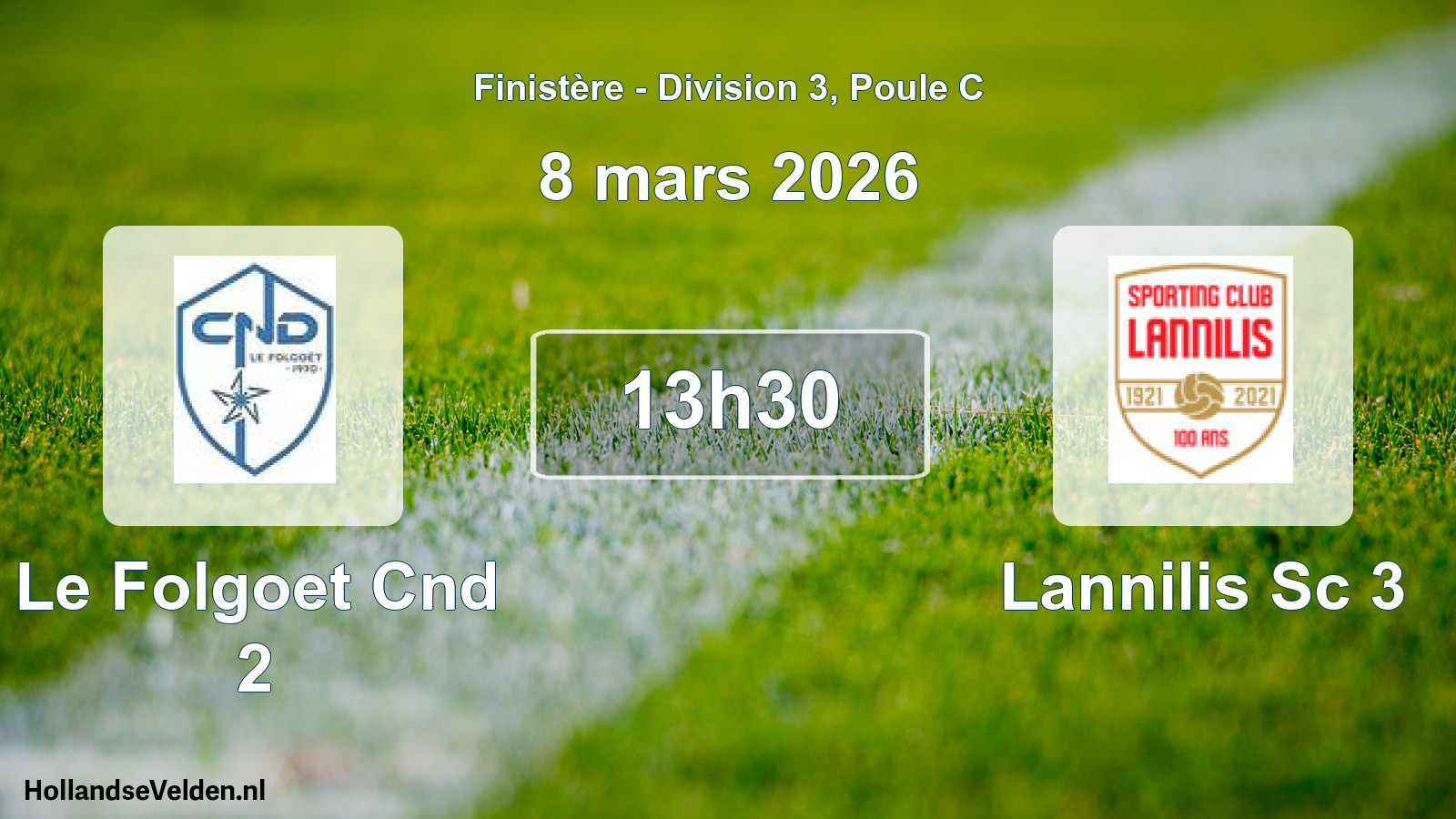 Scheduled Match: Le Folgoet Cnd 2 - Lannilis Sc 3 (8 March 2026)