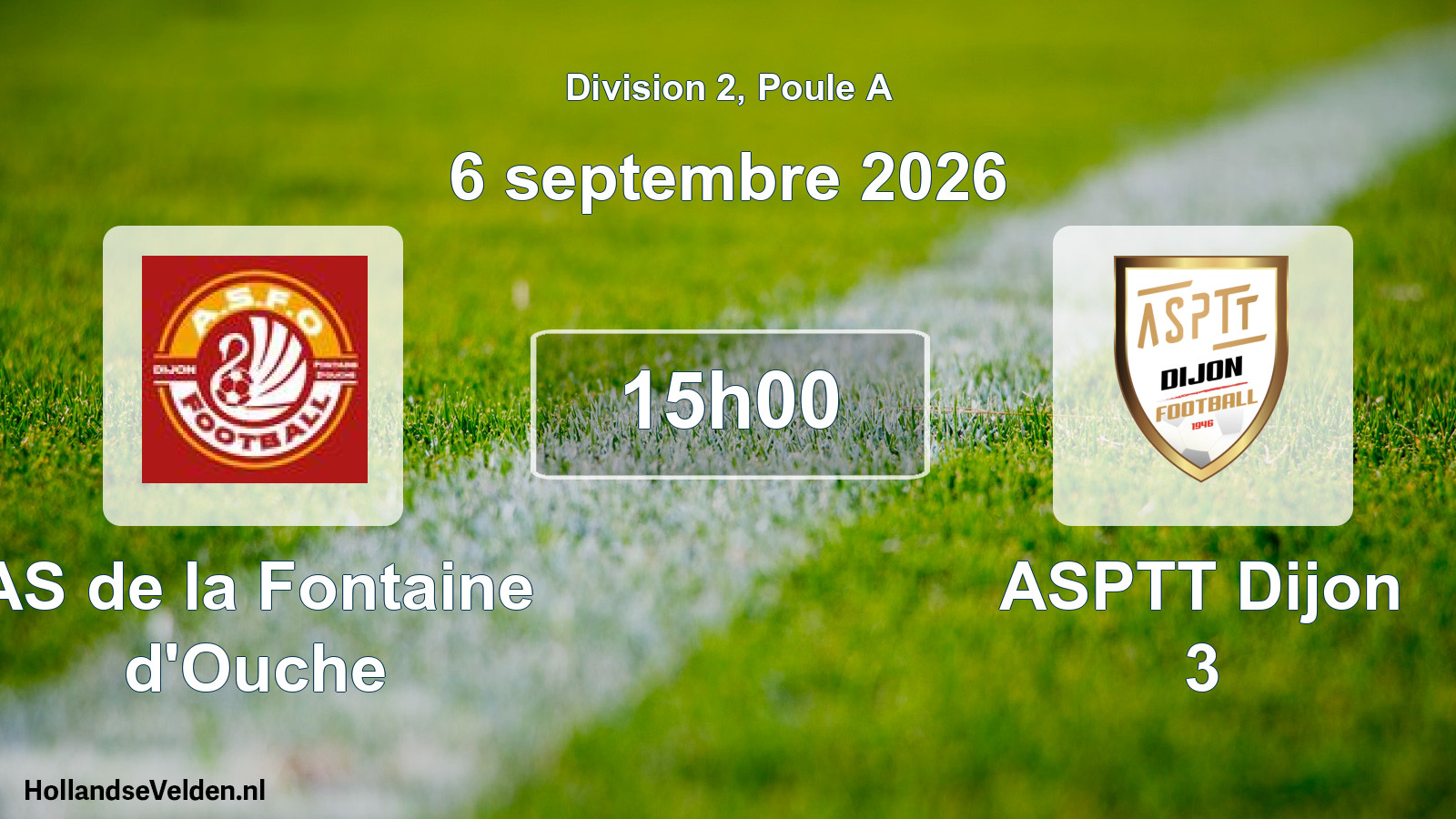 Scheduled Match: AS de la Fontaine d'Ouche - ASPTT Dijon 3 (6 September 2026)