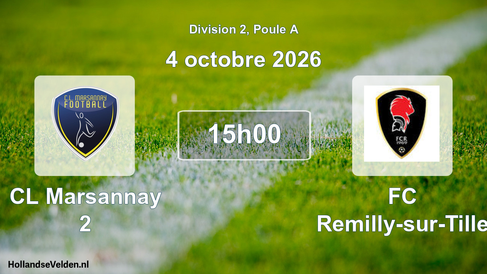 Match programmé: CL Marsannay 2 - FC Remilly-sur-Tille (4 octobre 2026)