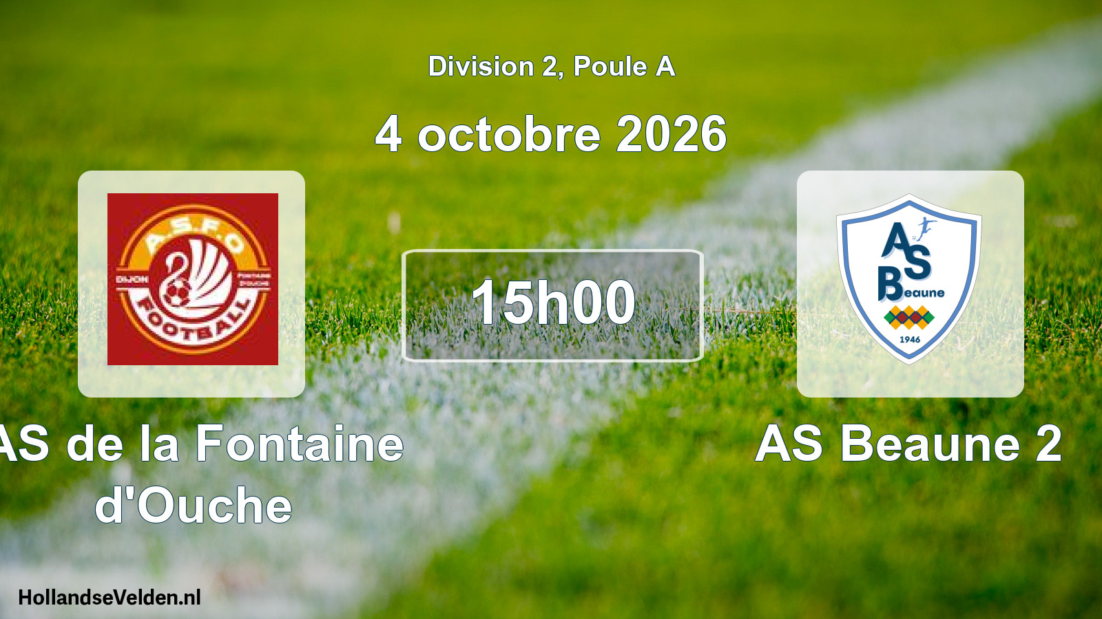 Scheduled Match: AS de la Fontaine d'Ouche - AS Beaune 2 (4 October 2026)