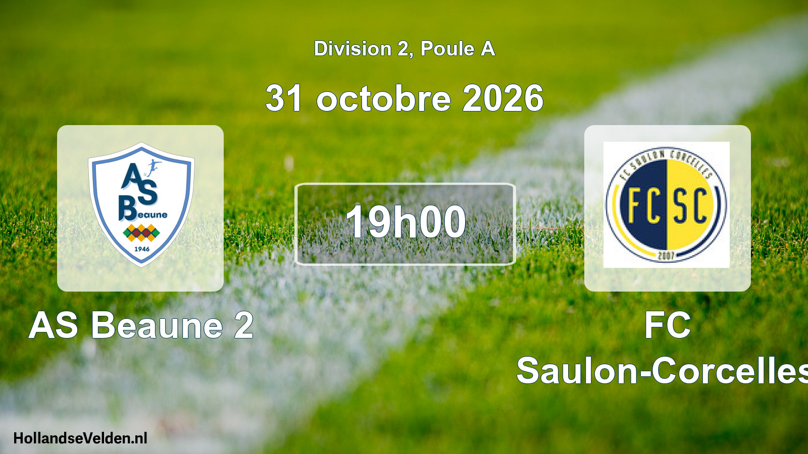 Scheduled Match: AS Beaune 2 - FC Saulon-Corcelles (31 October 2026)