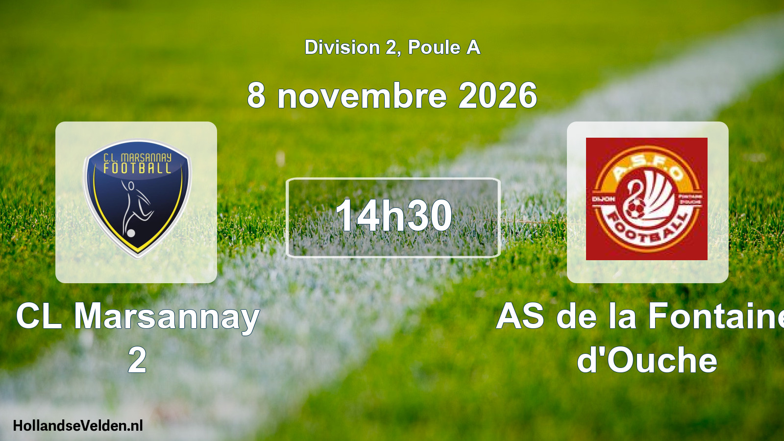 Match programmé: CL Marsannay 2 - AS de la Fontaine d'Ouche (8 novembre 2026)