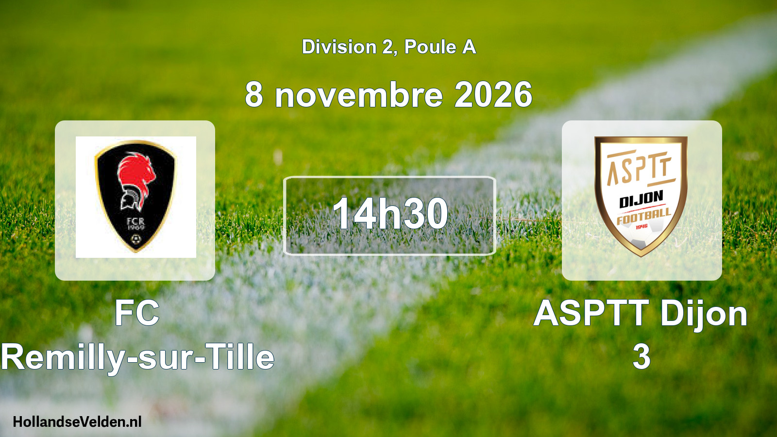Match programmé: FC Remilly-sur-Tille - ASPTT Dijon 3 (8 novembre 2026)
