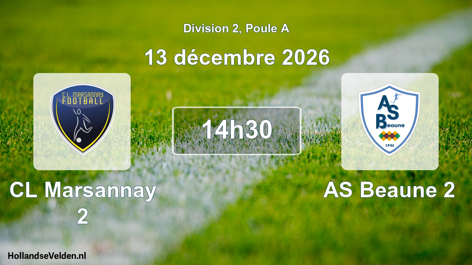 Match programmé: CL Marsannay 2 - AS Beaune 2 (13 décembre 2026)