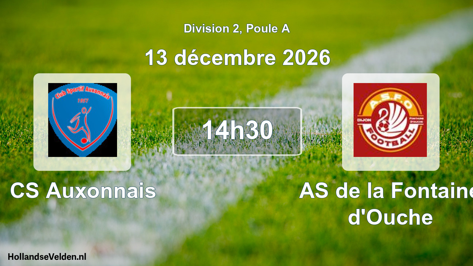 Match programmé: CS Auxonnais - AS de la Fontaine d'Ouche (13 décembre 2026)