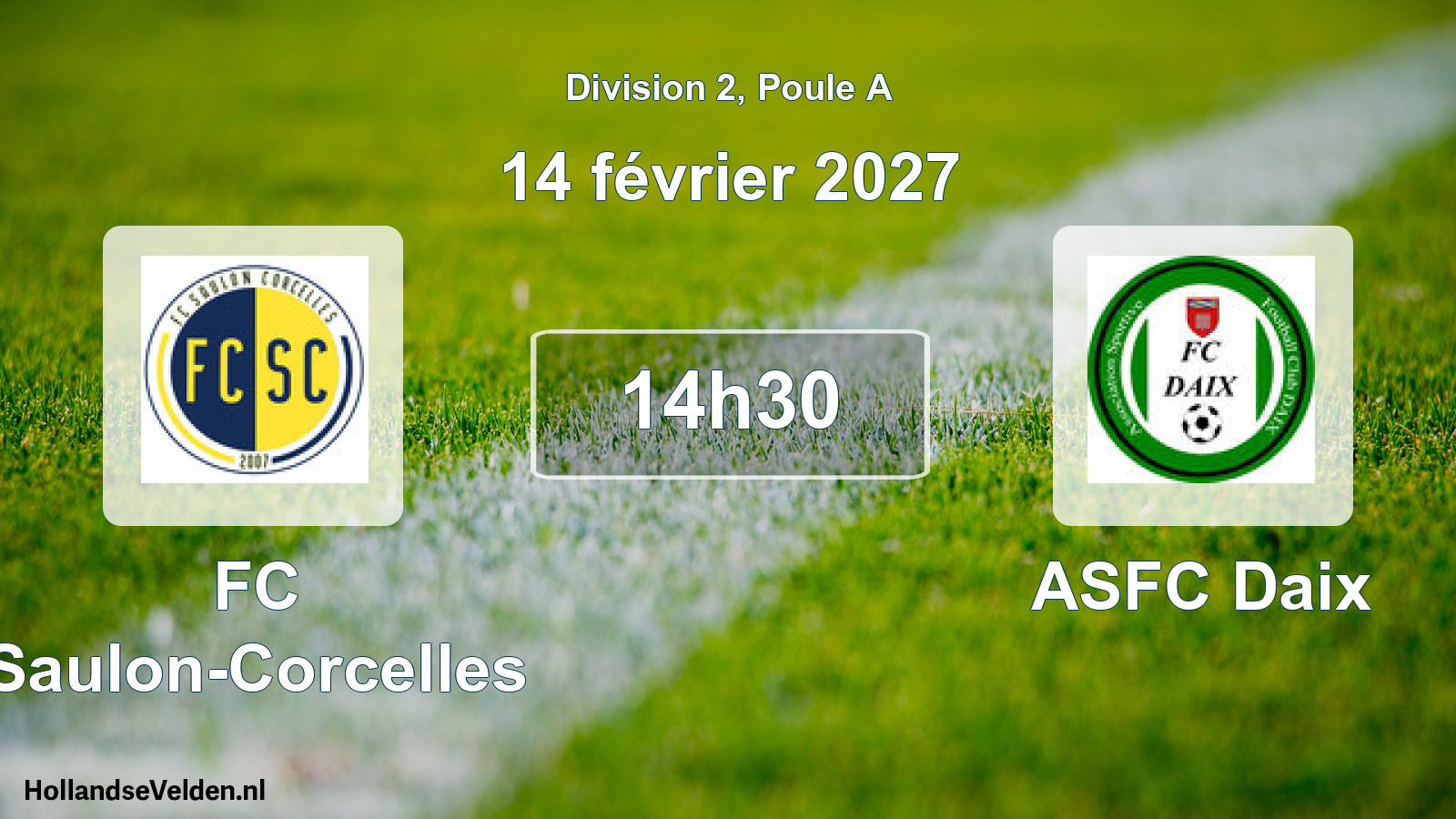 Match programmé: FC Saulon-Corcelles - ASFC Daix (14 février 2027)