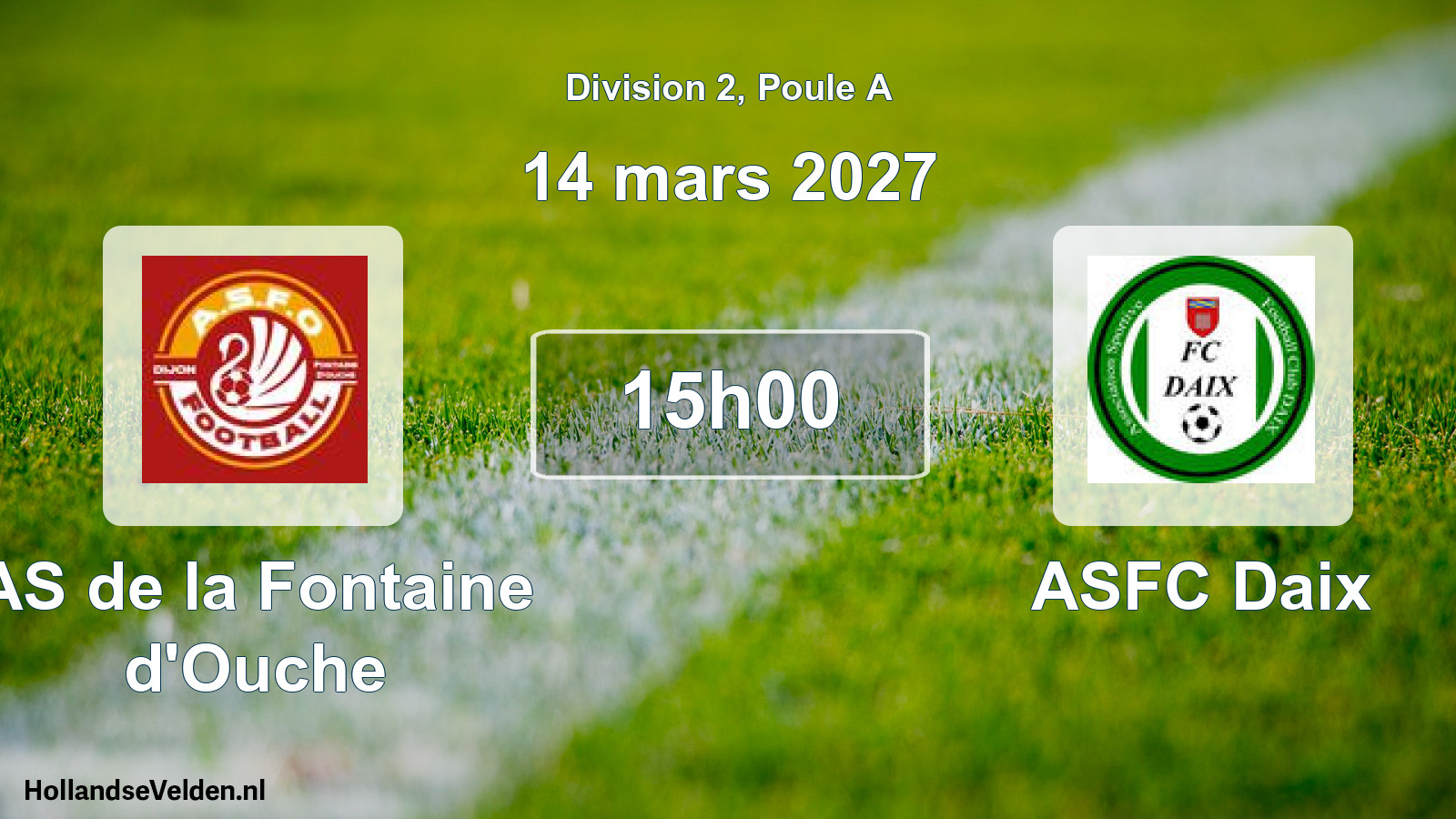 Match programmé: AS de la Fontaine d'Ouche - ASFC Daix (14 mars 2027)