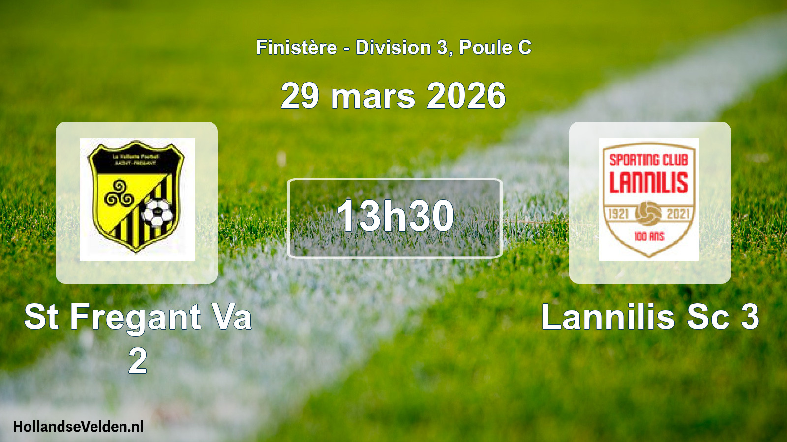 Geplande wedstrijd: St Fregant Va 2 - Lannilis Sc 3 (29 mars 2026)