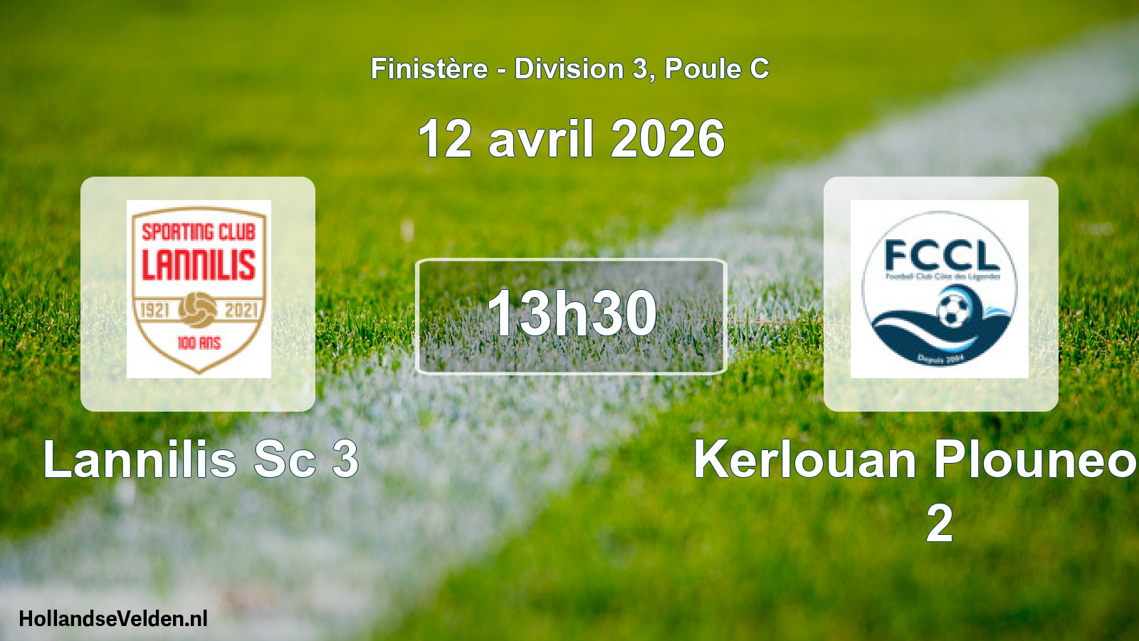 Geplande wedstrijd: Lannilis Sc 3 - Kerlouan Plouneour 2 (12 avril 2026)