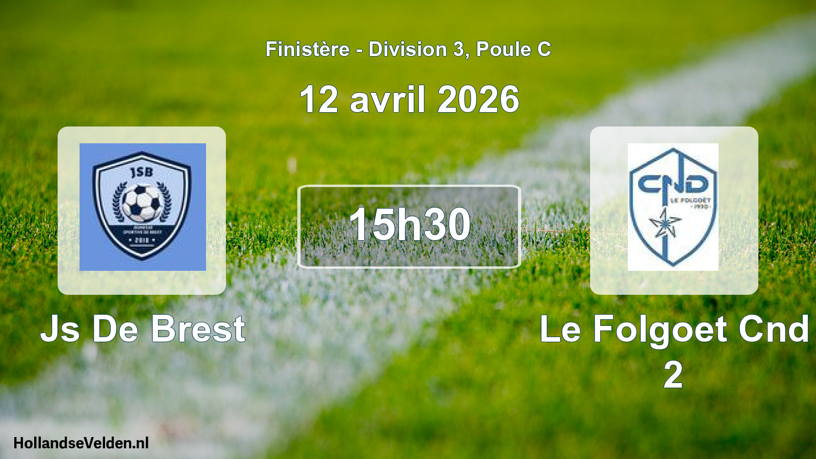 Geplande wedstrijd: Js De Brest - Le Folgoet Cnd 2 (12 april 2026)