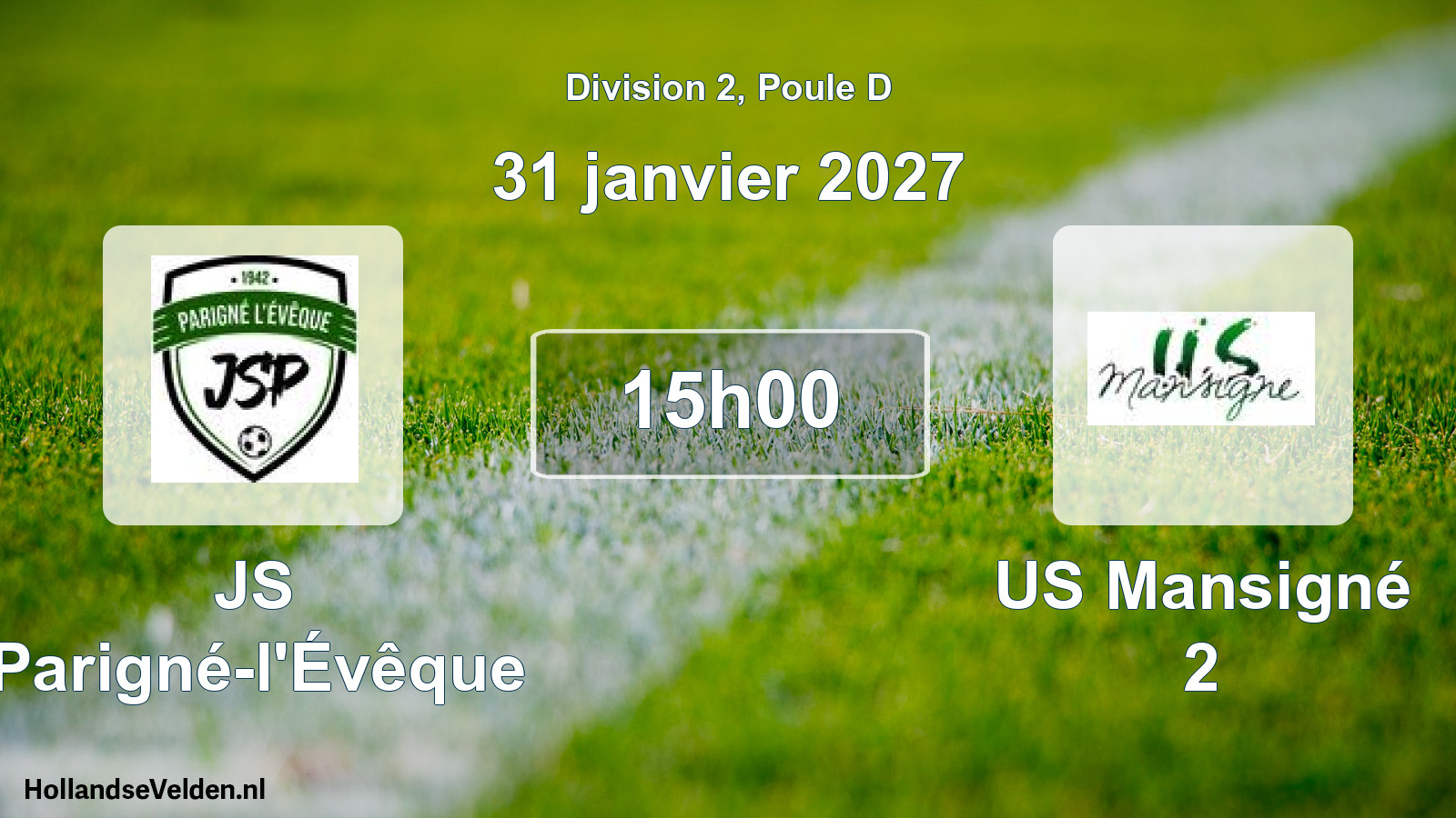 Geplande wedstrijd: JS Parigné-l'Évêque - US Mansigné 2 (31 januari 2027)