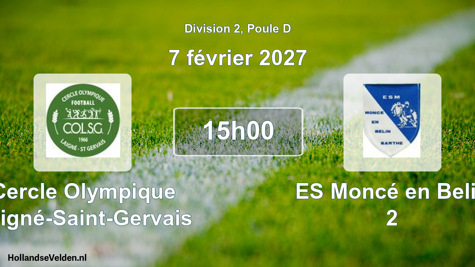 Scheduled Match: Cercle Olympique Laigné-Saint-Gervais - ES Moncé en Belin 2 (7 February 2027)