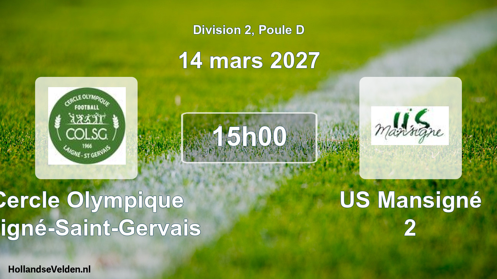 Scheduled Match: Cercle Olympique Laigné-Saint-Gervais - US Mansigné 2 (14 March 2027)