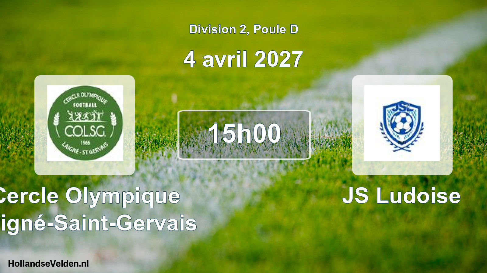 Geplande wedstrijd: Cercle Olympique Laigné-Saint-Gervais - JS Ludoise (4 april 2027)