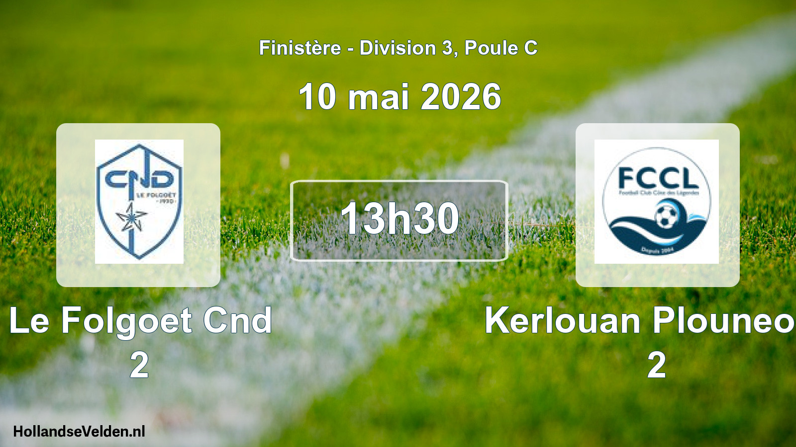 Geplande wedstrijd: Le Folgoet Cnd 2 - Kerlouan Plouneour 2 (10 mai 2026)