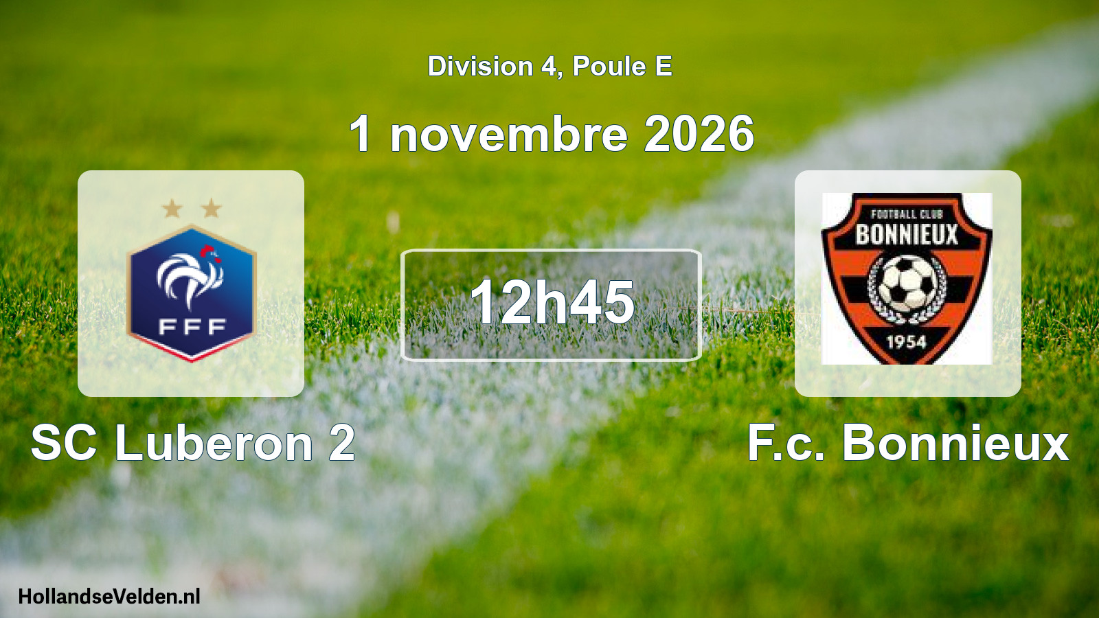Match programmé: SC Luberon 2 - F.c. Bonnieux (1 novembre 2026)