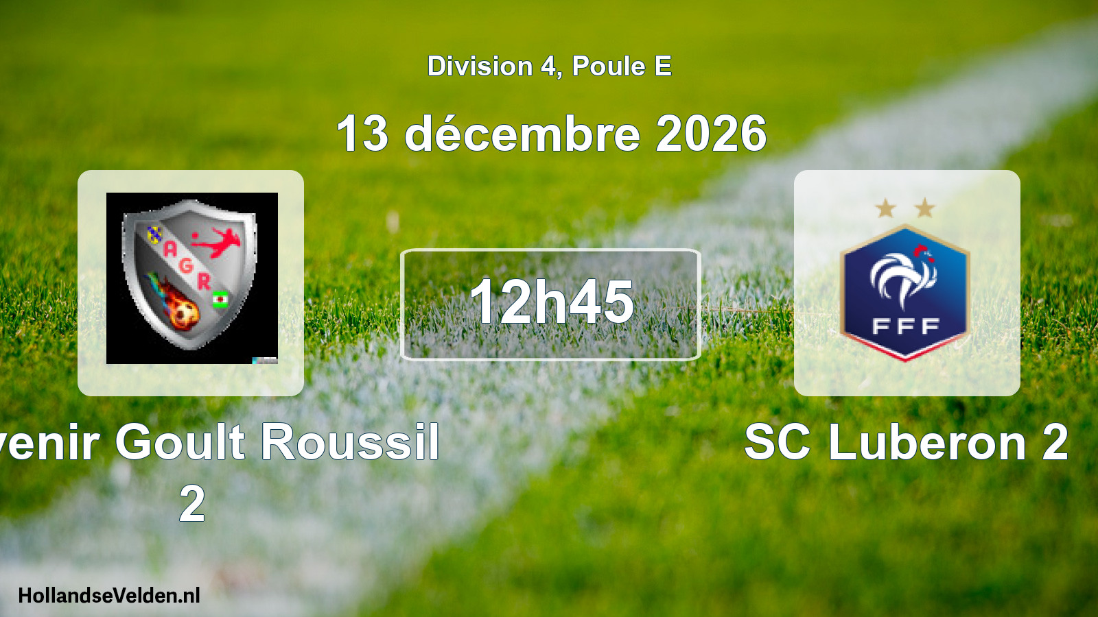 Scheduled Match: Avenir Goult Roussil 2 - SC Luberon 2 (13 December 2026)